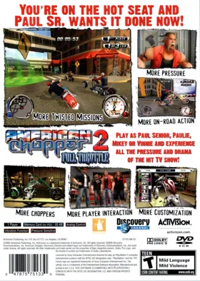 American Chopper 2 - Full Throttle box cover back